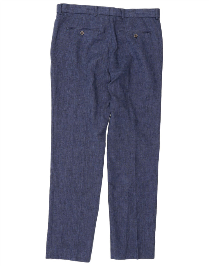 Marks & Spencer Maßgeschneiderte, gerade Anzughose für Herren, W34 L32, Marineblau