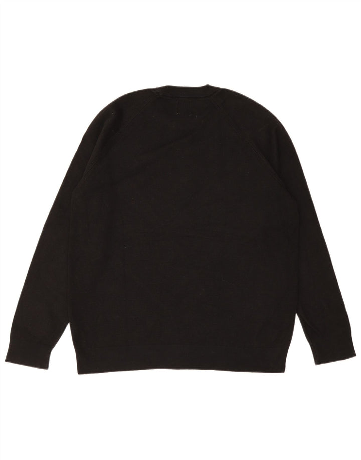 ZARA Herren-Pullover mit Rundhalsausschnitt, mittlere schwarze Baumwolle