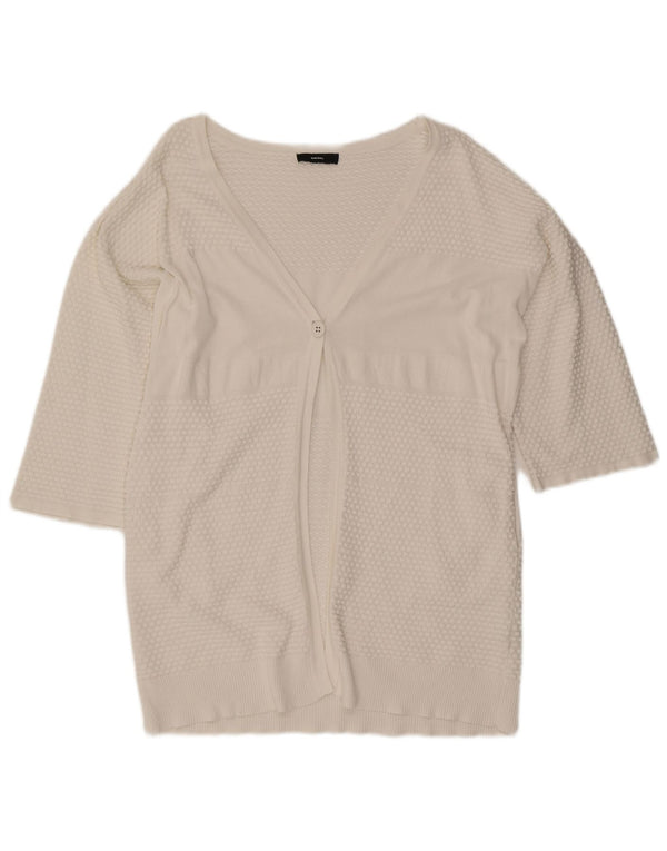 Diesel Damen-Cardigan mit 3/4-Ärmeln, übergroß, Gr. 10, Weiß