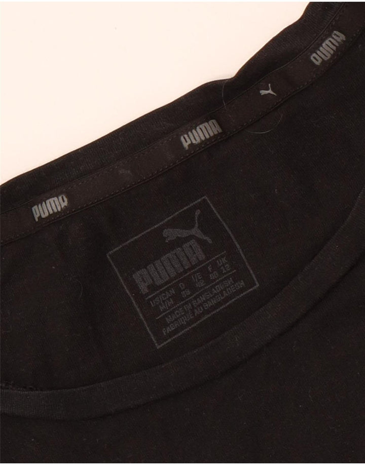 Puma Damen Graphic T-Shirt Top UK 12 Medium Schwarz