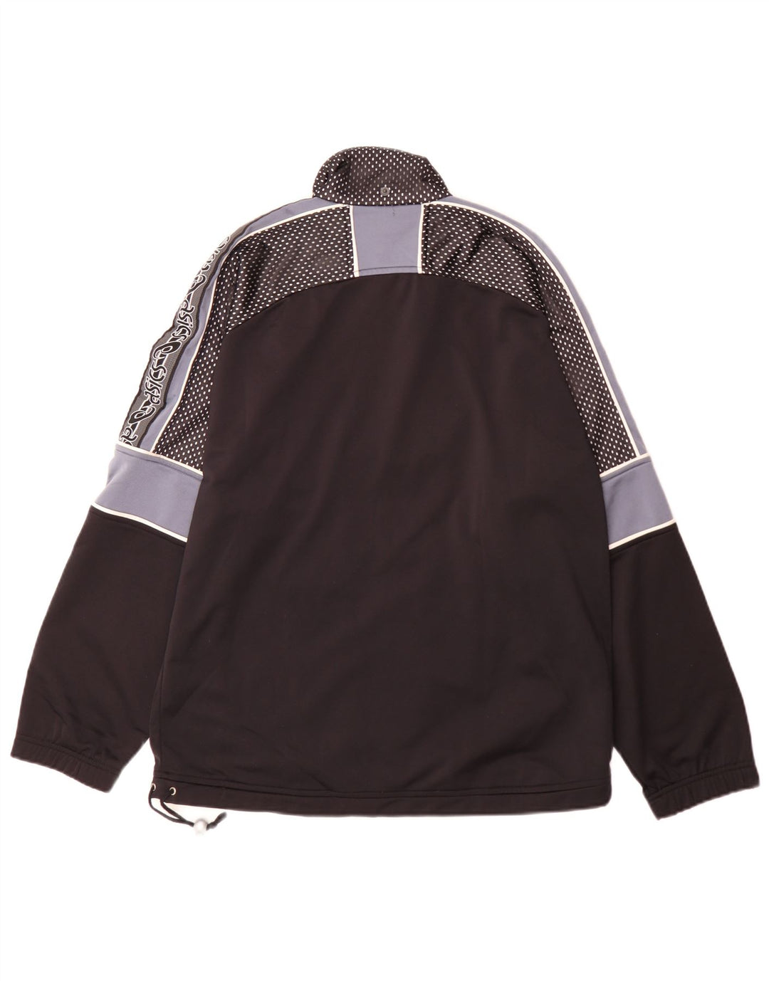 Asics Herren-Trainingsanzug mit grafischem Oberteil, Mittelschwarzes Farbblock-Polyester