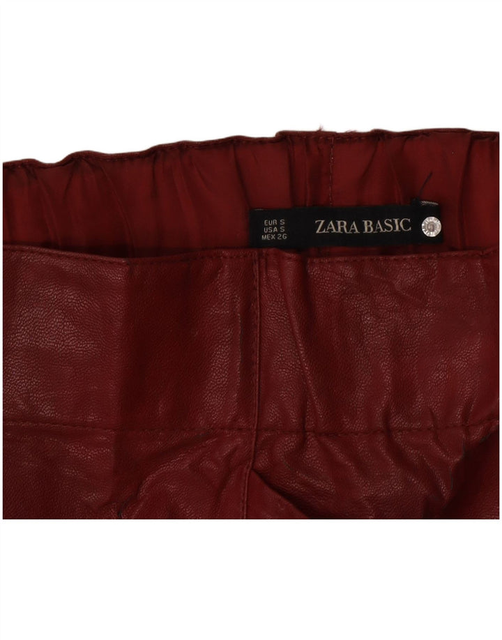Zara Damen Lederrock Small W26 Burgund