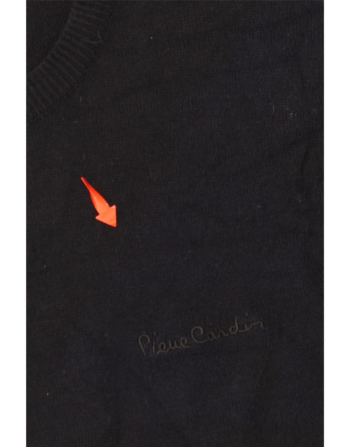 PIERRE CARDIN Herren-Pullover mit Rundhalsausschnitt, Größe S, Schwarz, Acryl