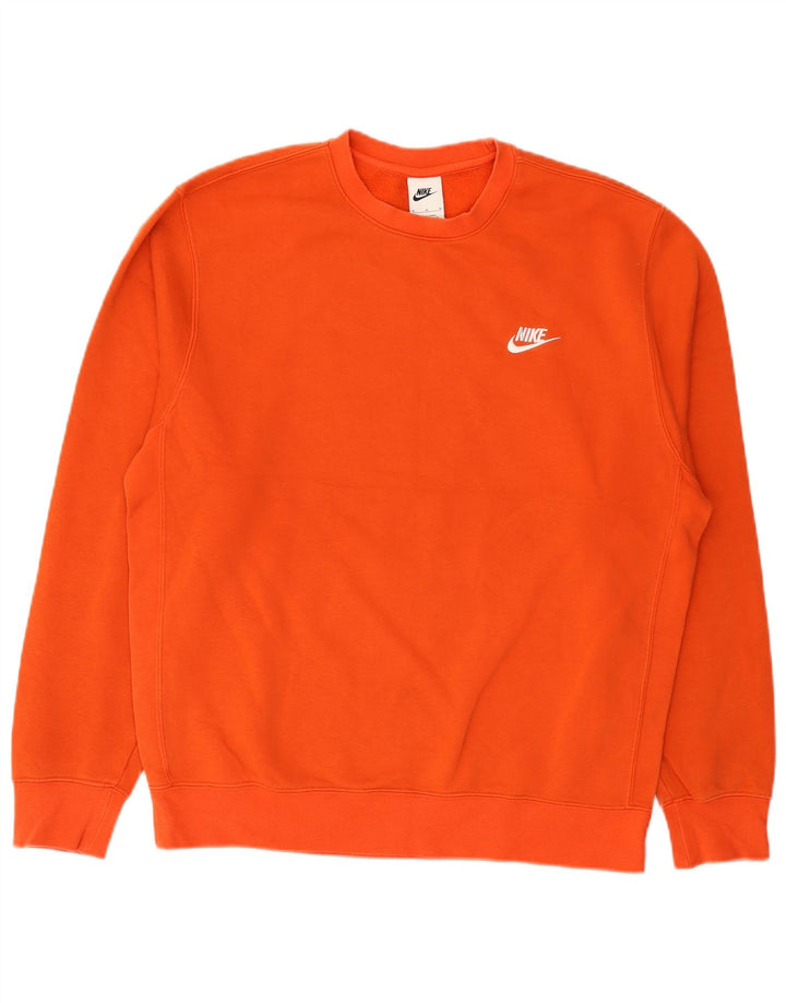 Nike Herren-Sweatshirt-Pullover aus mitteloranger Baumwolle