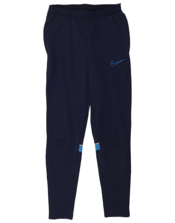 Nike Herren Dri Fit Trainingshose, Größe S, marineblaues Farbblock-Polyester