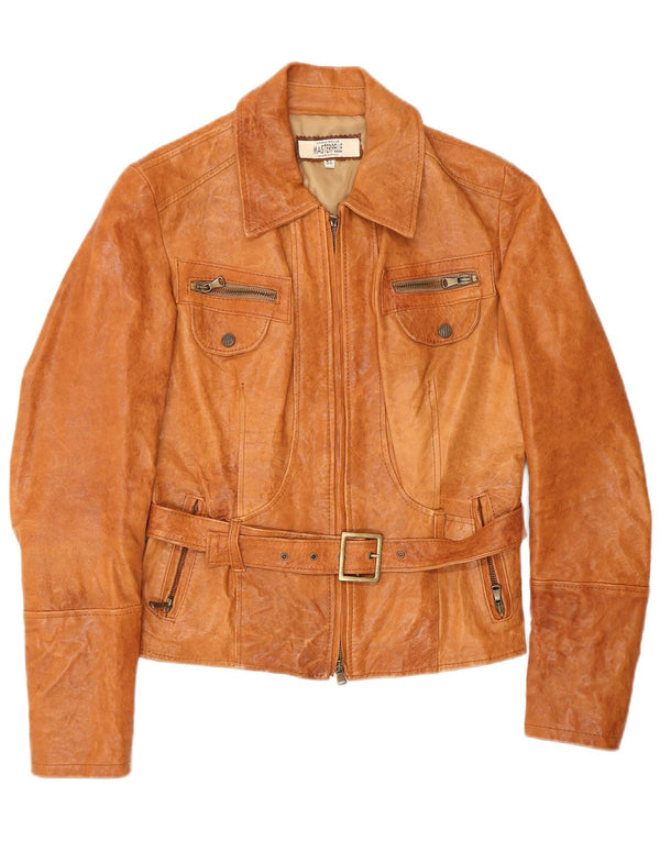 Masterpelle Damen Lederjacke IT 46 Large Beige Leder