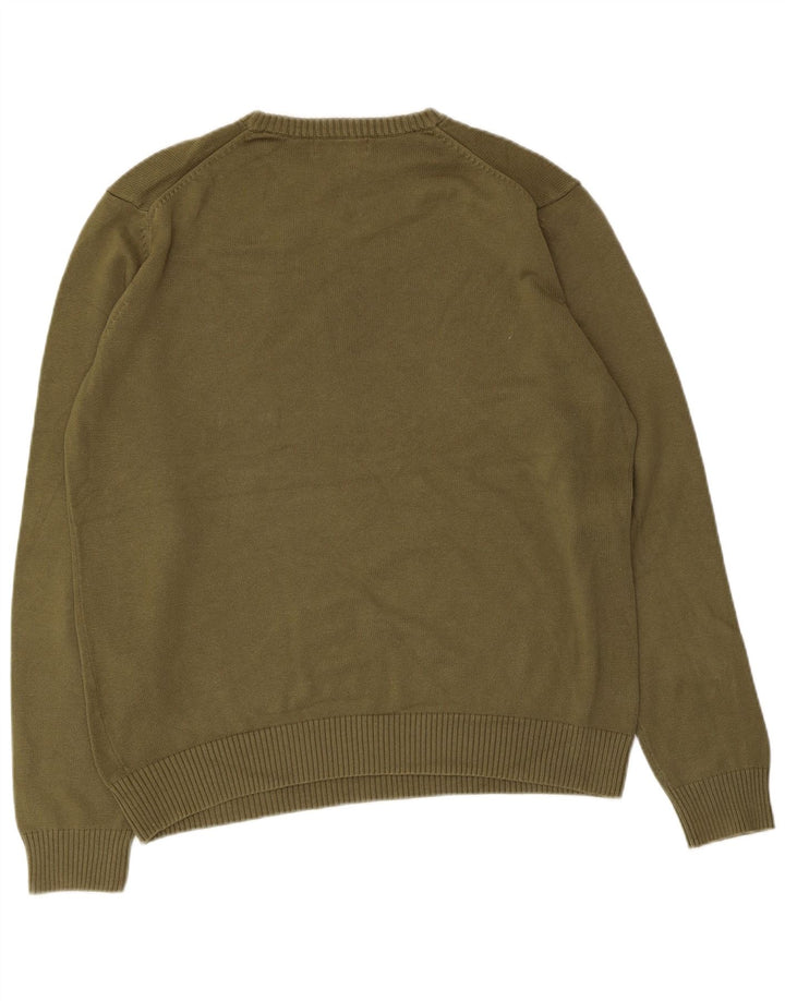 Marks & Spencer Herren Blauer Harbour-Pullover mit Rundhalsausschnitt, Mittelkhaki