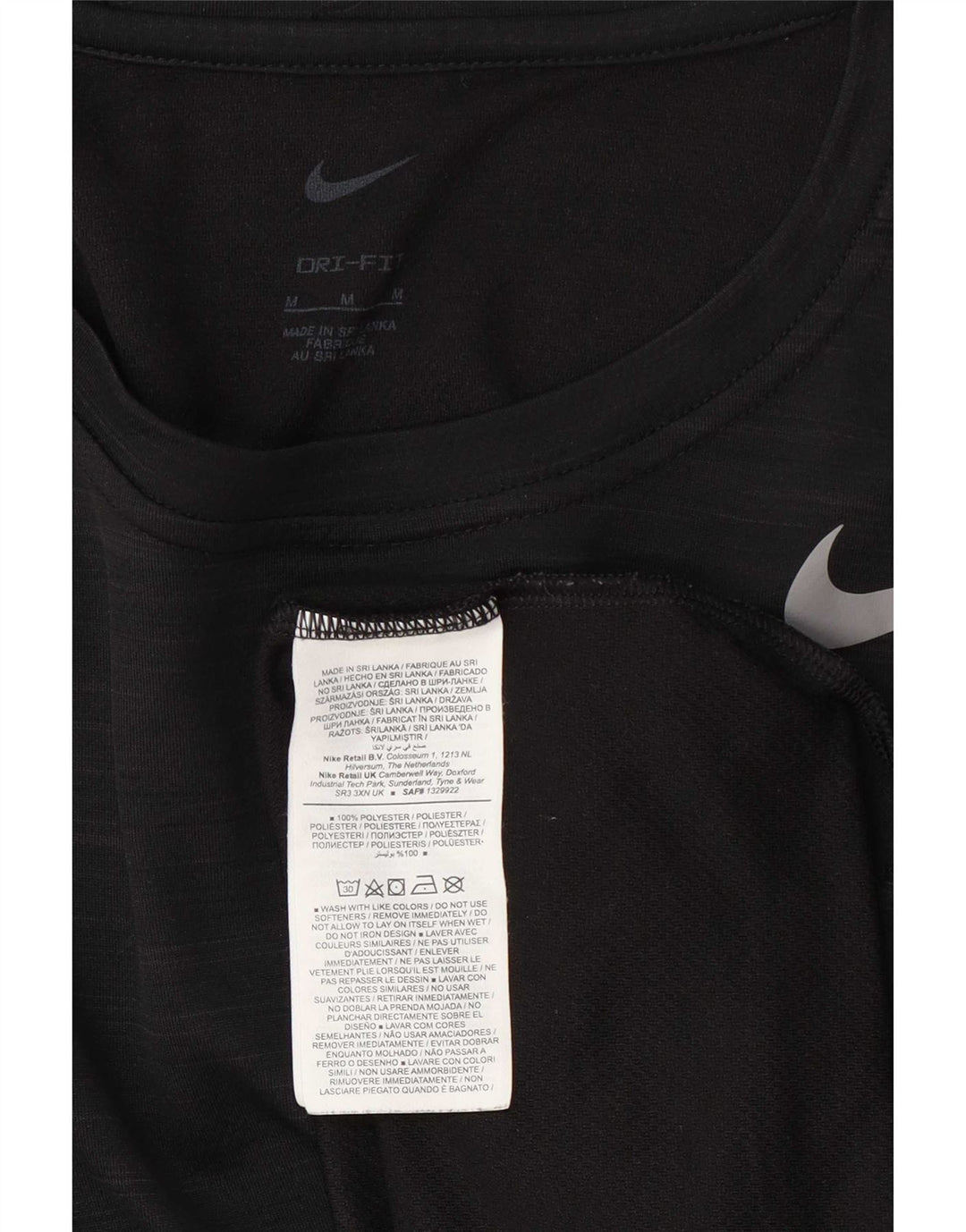 Nike Herren Dri Fit T-Shirt-Oberteil aus mittelschwarz meliertem Polyester