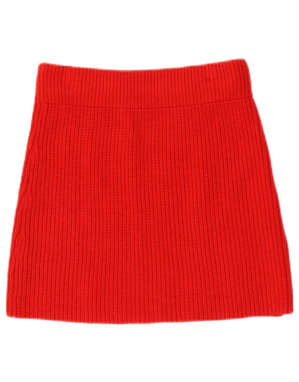 Zara Damen Strick-Minirock Small W26 Rote Viskose