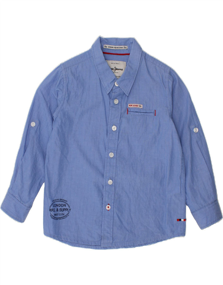 PEPE JEANS Boys Graphic Shirt 3-4 Years Blue Cotton Vintage PEPE Jeans and Second-Hand PEPE Jeans from Messina Hembry 