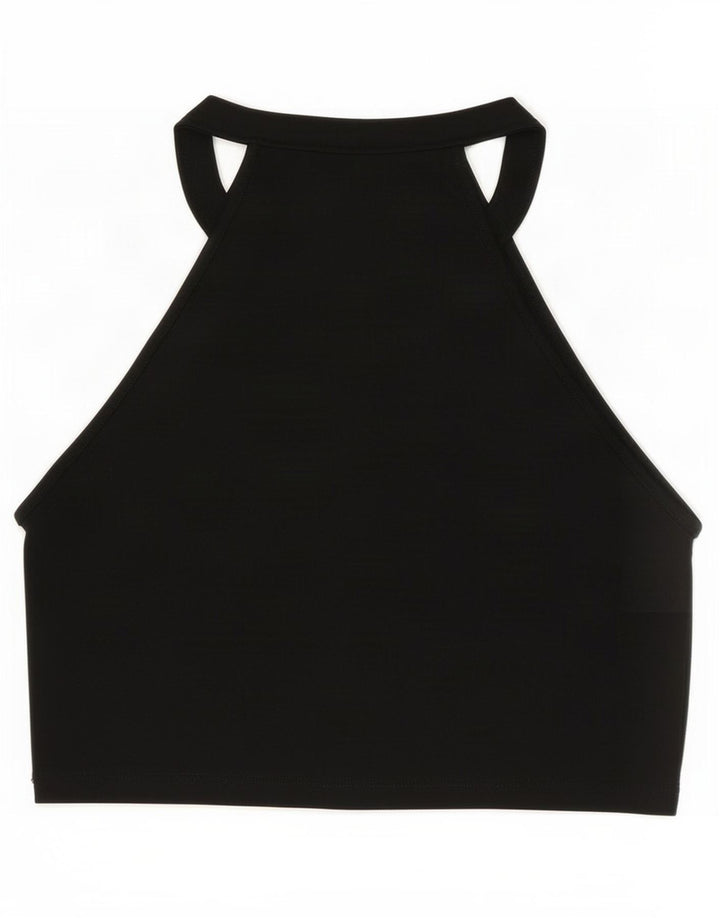 Zara Damen Crop Neckholder Top UK 8 Small Schwarz