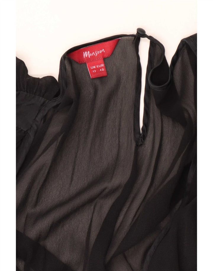 Monsoon Damen Empire-Kleid UK 12 Medium Schwarz