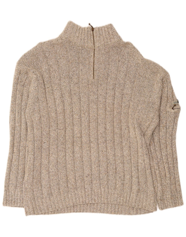 Cotton Republic Herren-Pullover mit Reißverschluss, 2XL, Beige meliert