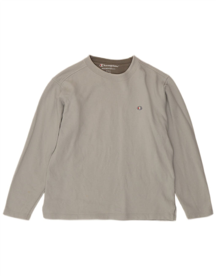 Champion Herren-Sweatshirt-Pullover aus mittelgrauer Baumwolle