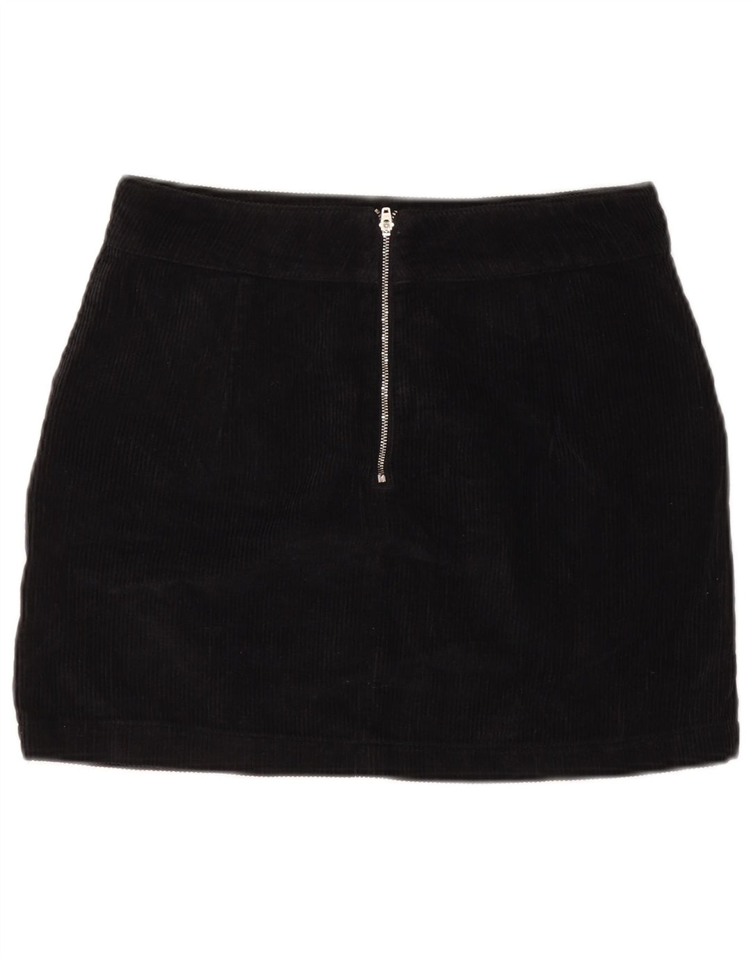 TOPSHOP Damen Cord-Minirock UK 12 Medium W28 Schwarze Baumwolle