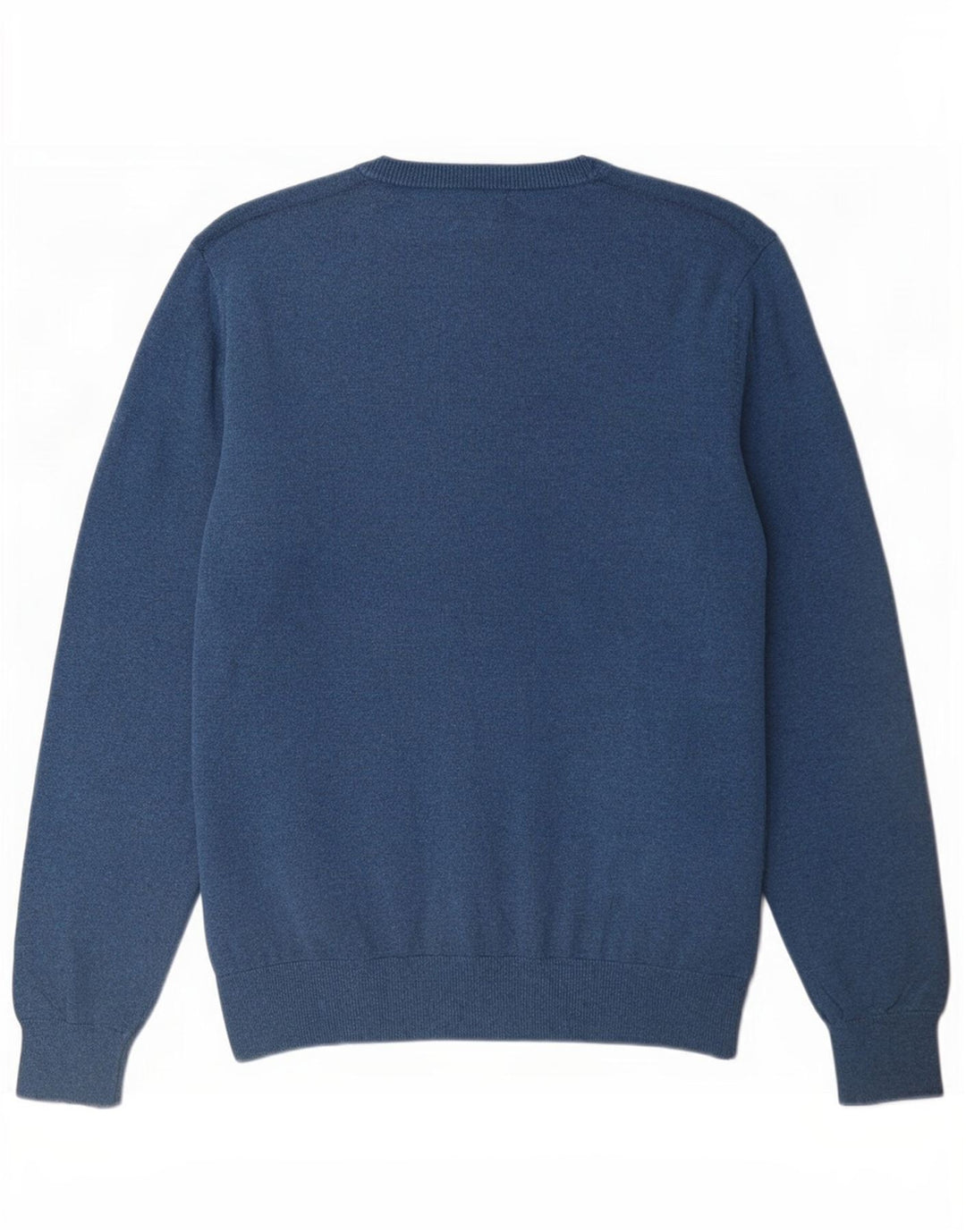 Marks & Spencer Herren-Pullover mit V-Ausschnitt aus mittelblauer Baumwolle