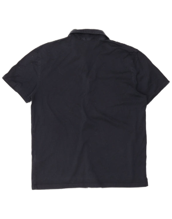 Reiss Herren Kurzarmhemd XL Marineblau Baumwolle