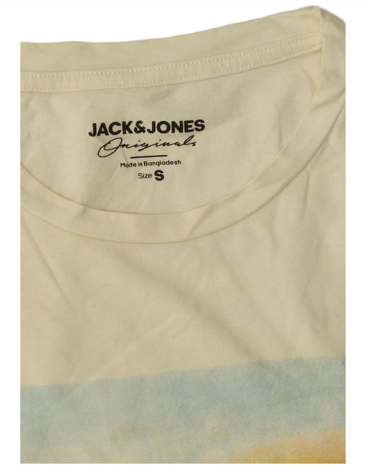 Jack & Jones Herren-T-Shirt mit Grafik, Größe S, weiße Baumwolle