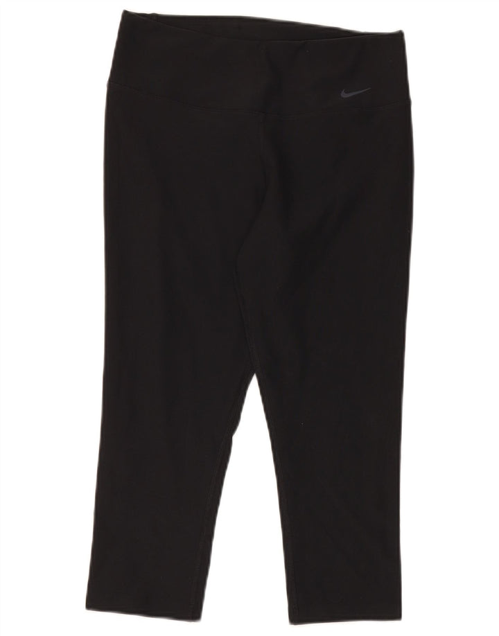 Nike Damen Dri Fit Capri Leggings UK 10 Small Schwarz Polyester