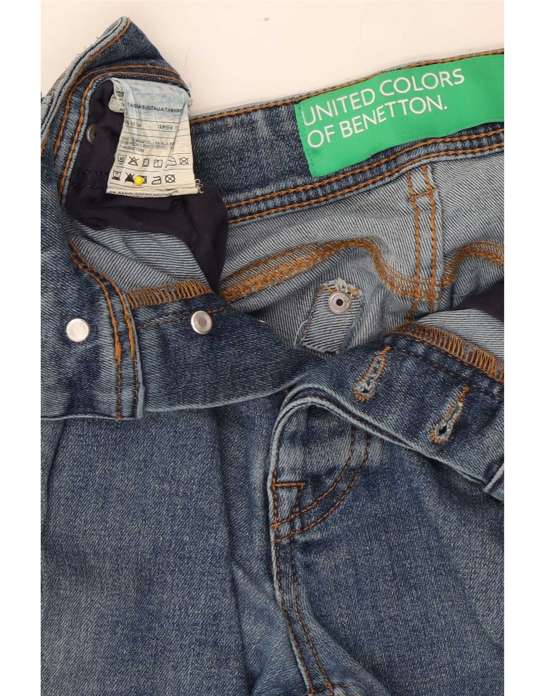 Benetton Herren Slim Jeans W31 L30 Blaue Baumwolle