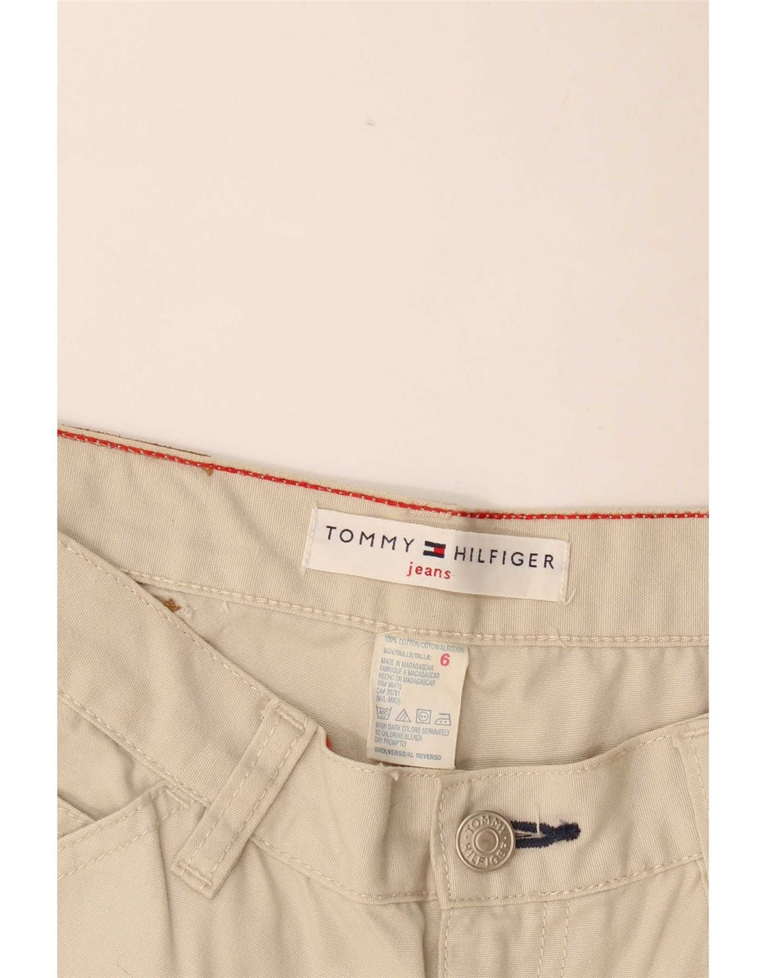 Tommy Hilfiger Damen Cargo-Cropped-Hose US 6 Medium W28 L24 Weiß
