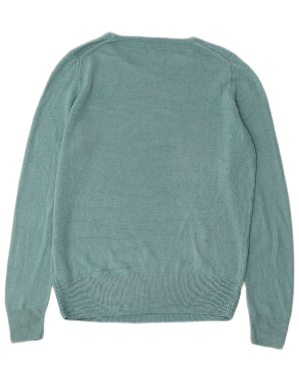 Marks & Spencer Damen-Pullover mit U-Boot-Ausschnitt, Gr. 10, Small, Blau, Acryl