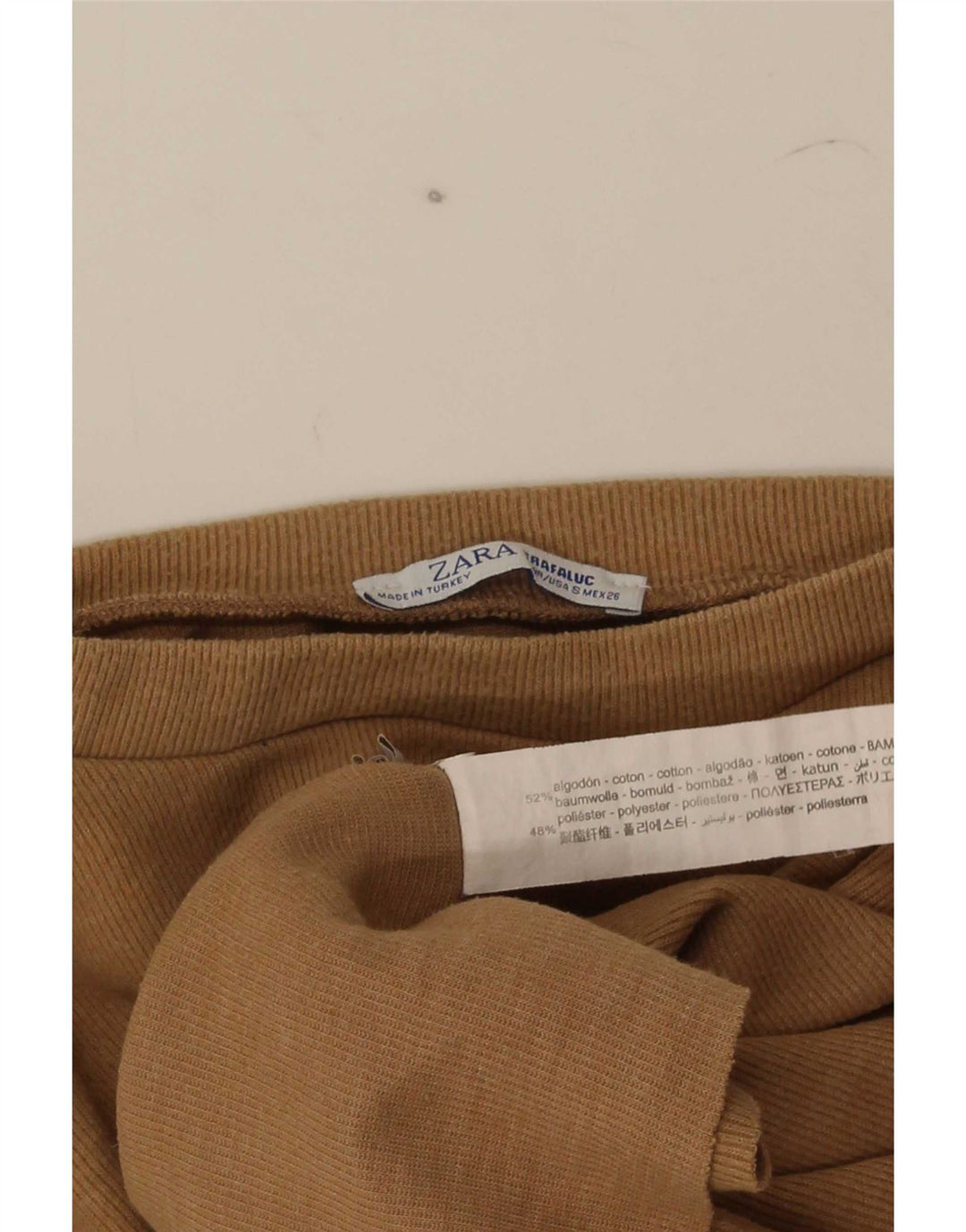 Zara Damen Trafaluc Übergroßes Crop Top Kleine braune Baumwolle