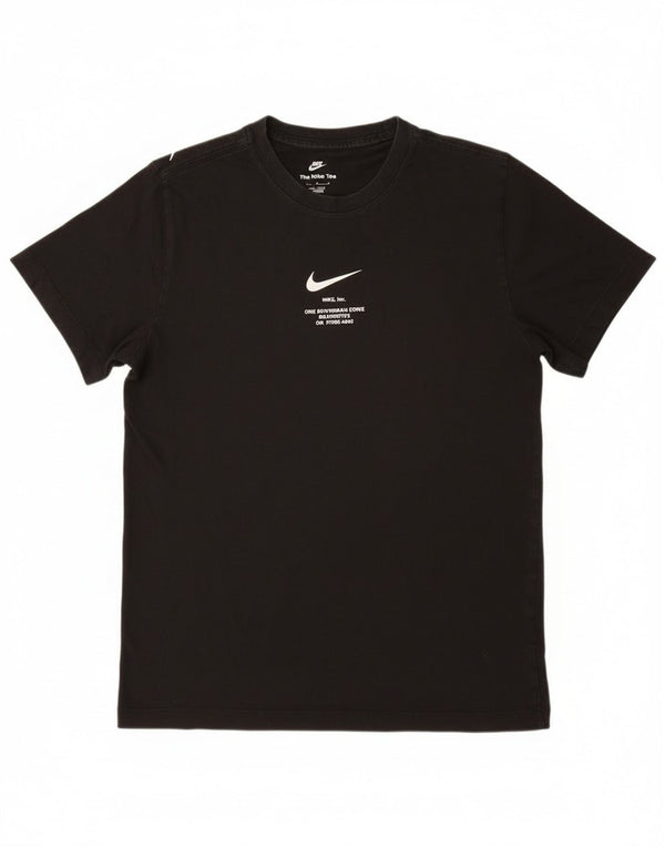 Nike Herren-T-Shirt mit Grafik, mittelgroß, schwarze Baumwolle