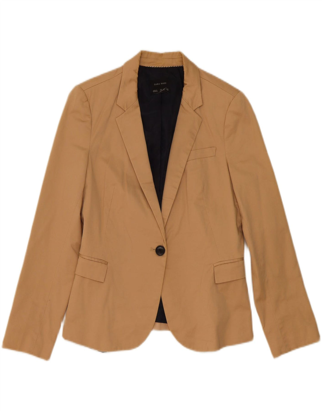 Zara Damen 1-Knopf-Blazerjacke UK 16 Large Beige