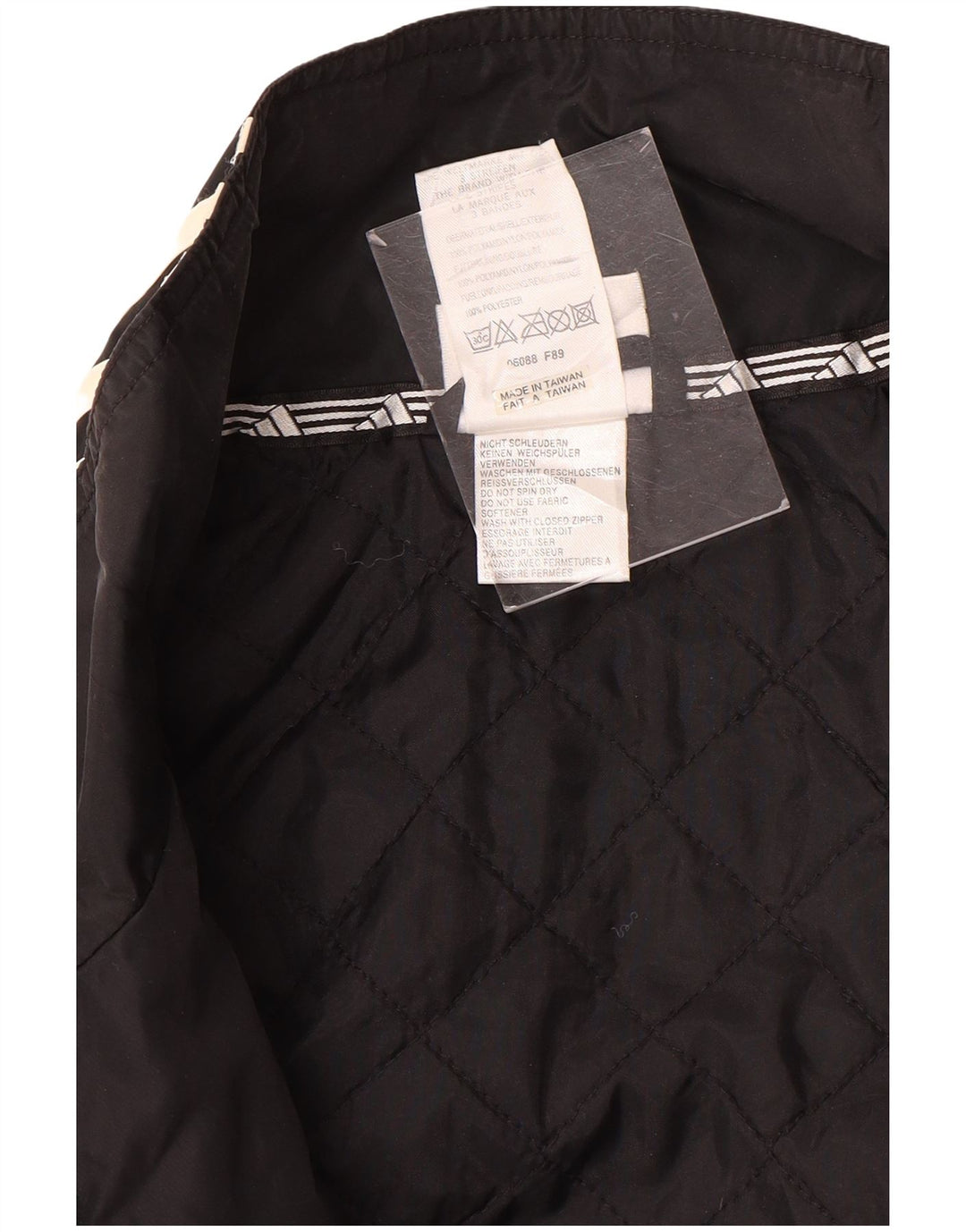 Adidas Herren-Trainingsanzugoberteil, UK-Größe 44/46, großes schwarzes Nylon