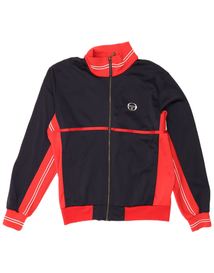 Sergio Tacchini Herren-Trainingsanzugoberteil, Jacke, 2XL, Marineblau, Farbblock