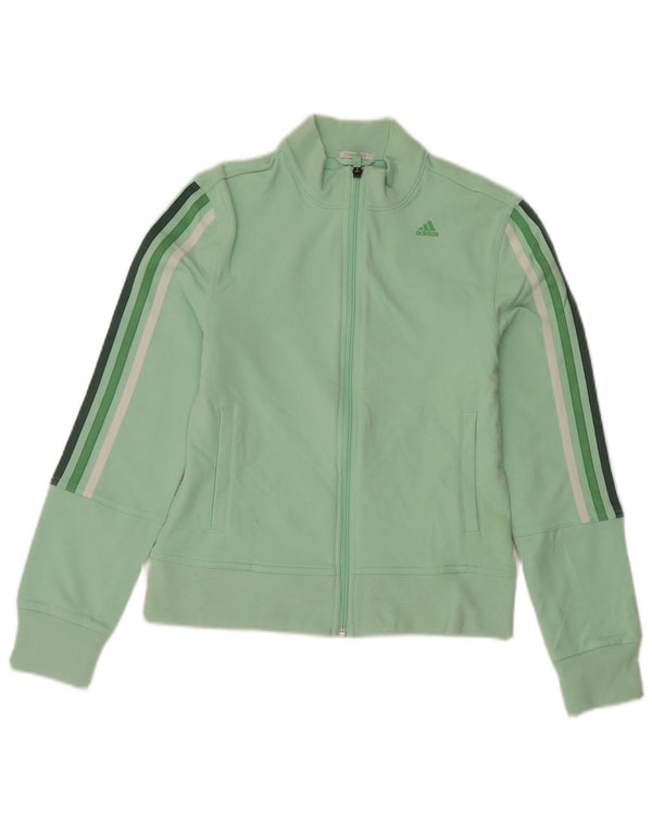 Adidas Damen Clima 365 Trainingsanzug Top Jacke UK 8 Small Grüne Baumwolle