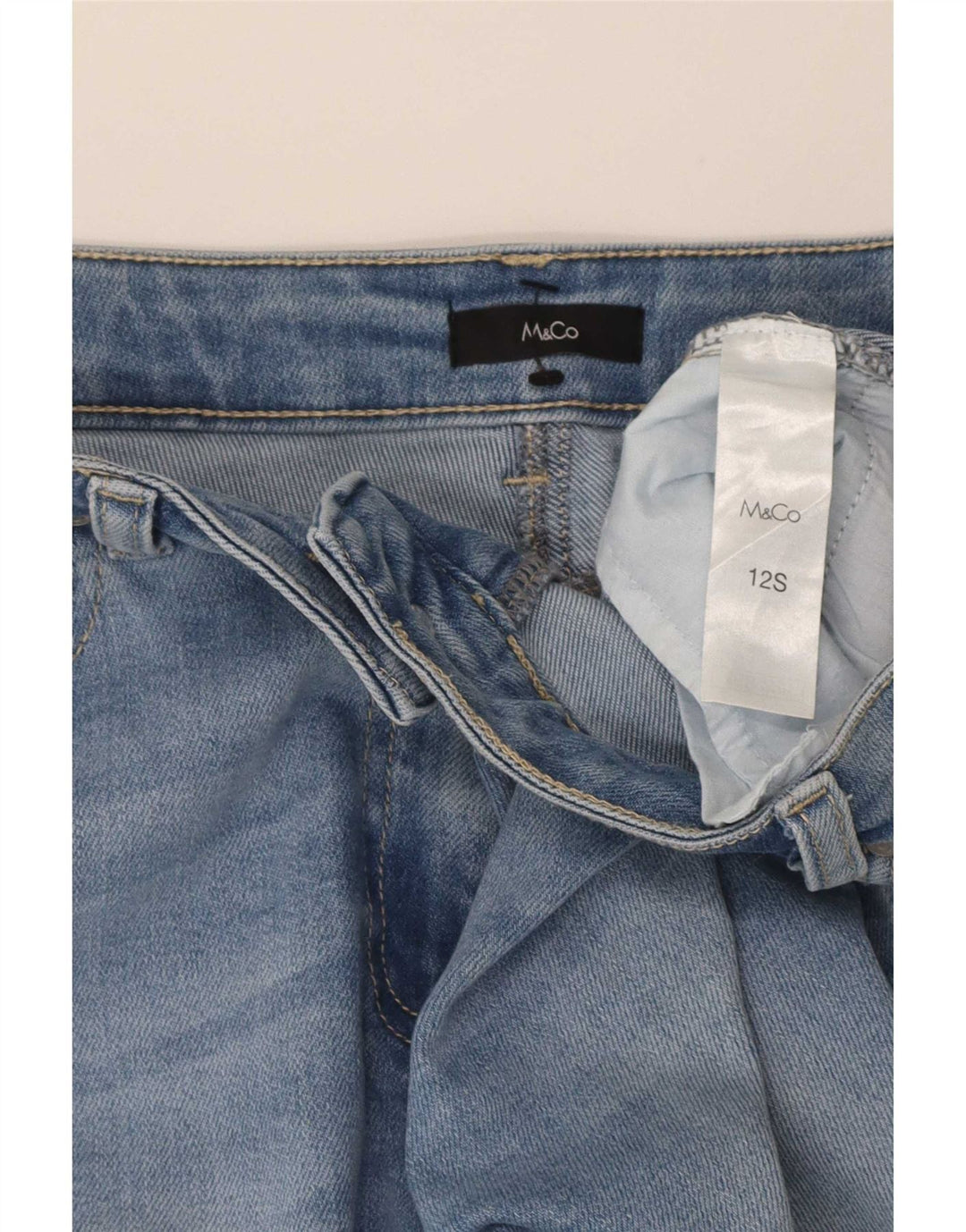 M&Co Damen Slim Jeans UK 12 Medium W32 L27 Blaue Baumwolle