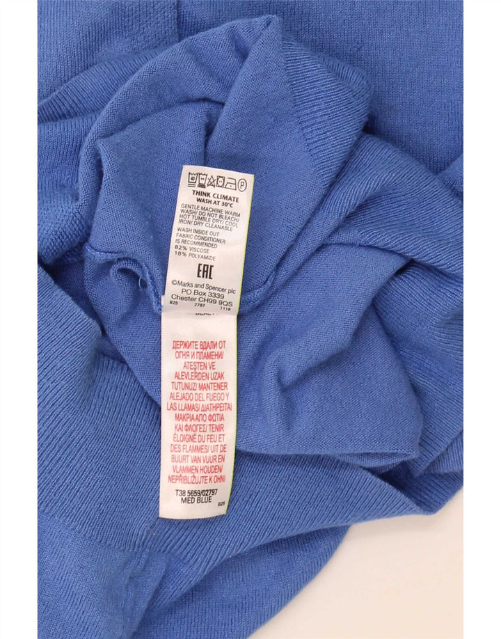 Marks & Spencer Damen-Cardigan-Pullover UK 12 Mittelblaue Viskose