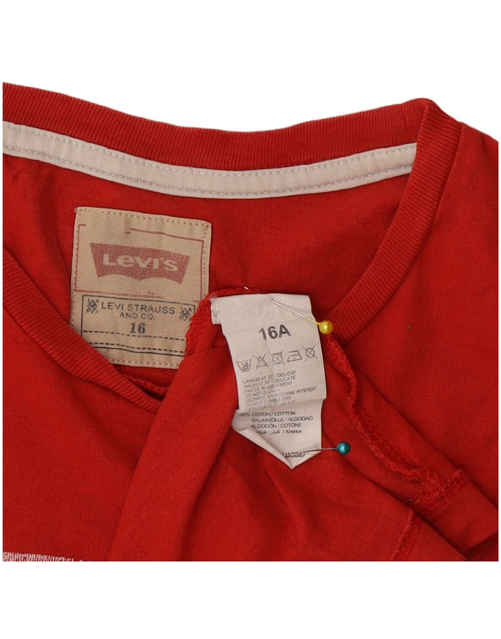 Levi's Jungen-T-Shirt mit Grafik, 15–16 Jahre, rote Baumwolle