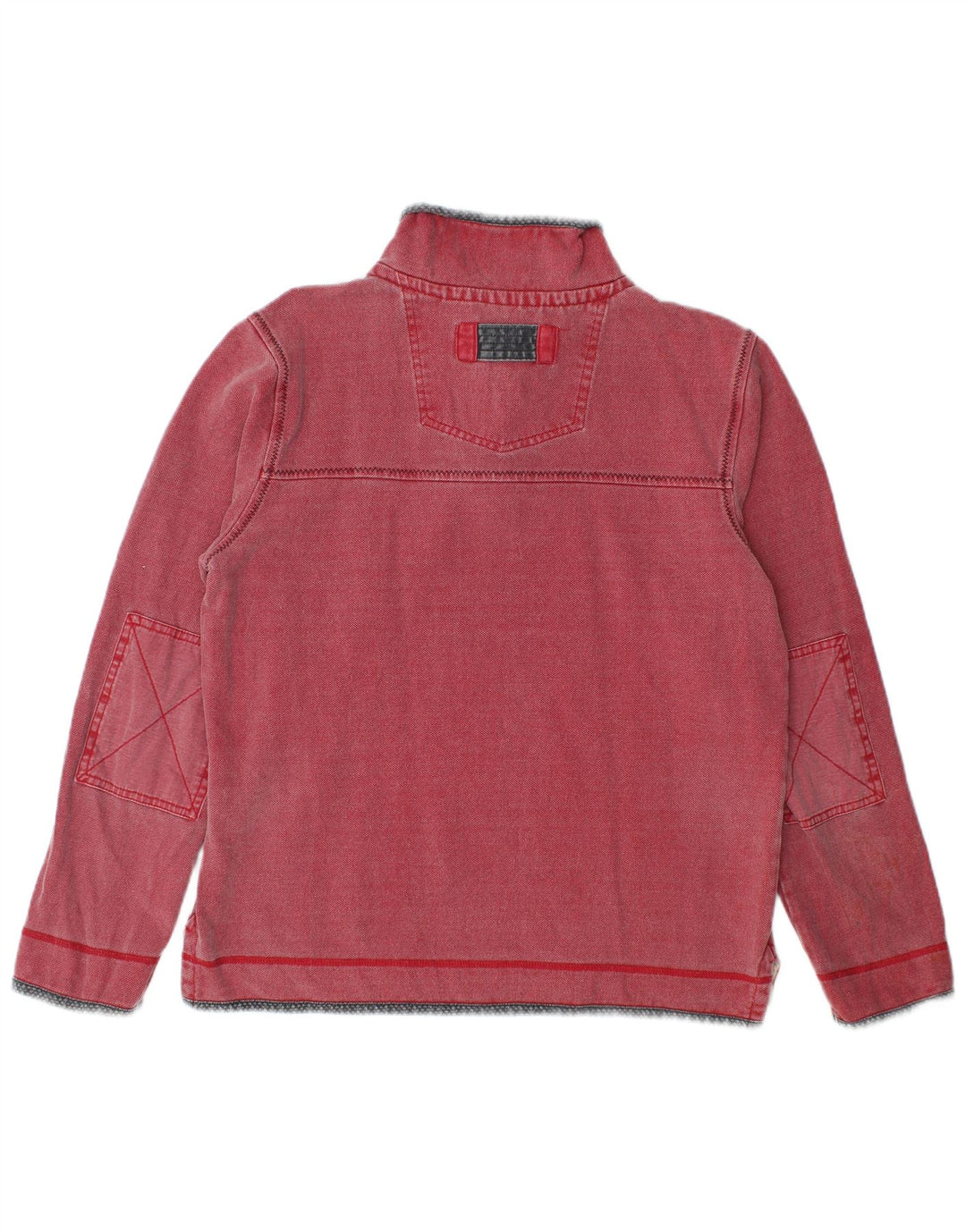 Fat Face Herren-Sweatshirt mit Reißverschluss am Hals, Größe S, Rot, Baumwolle