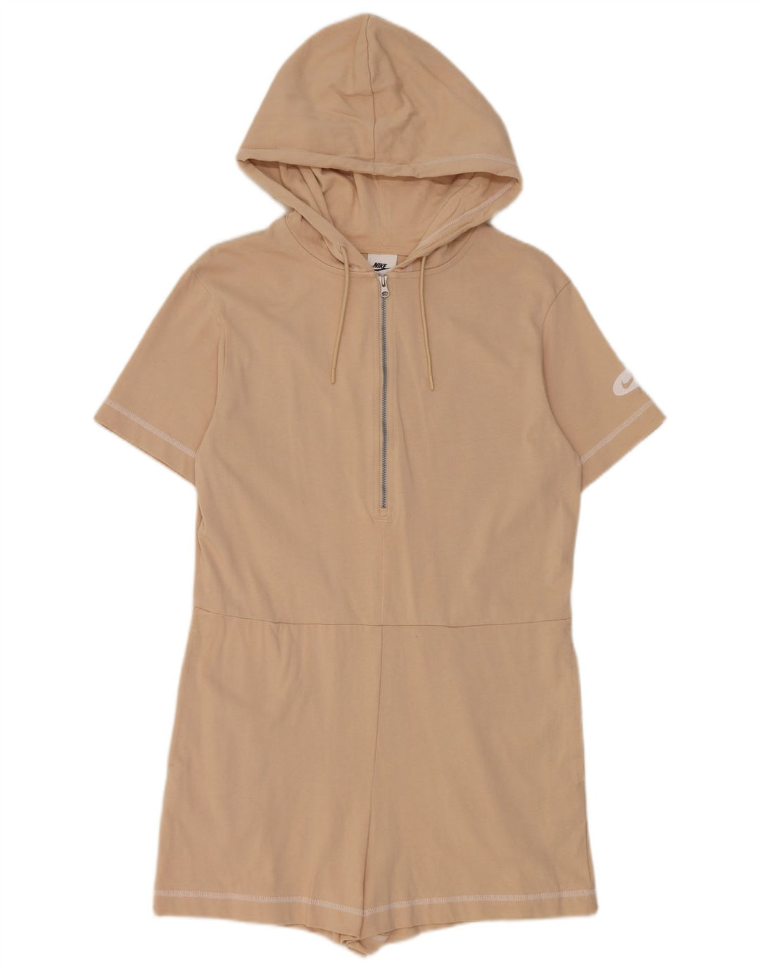Nike Womens Hooded Playsuit UK 12 Mittelbeige Baumwolle