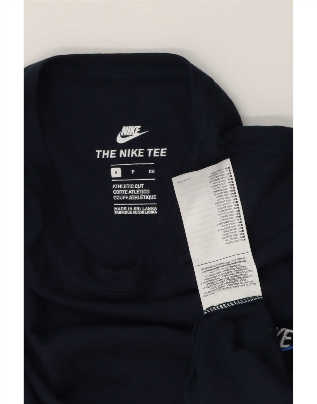 Nike Herren Athletic Cut T-Shirt Top Small Marineblau Baumwolle