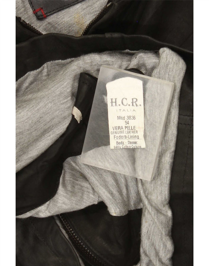 Vintage Herren Lederjacke UK 38 Mittelschwarzes Leder