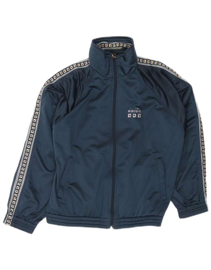 Diadora Herren-Trainingsanzugoberteil mit Grafik, UK 38, Mittelblau, Polyester