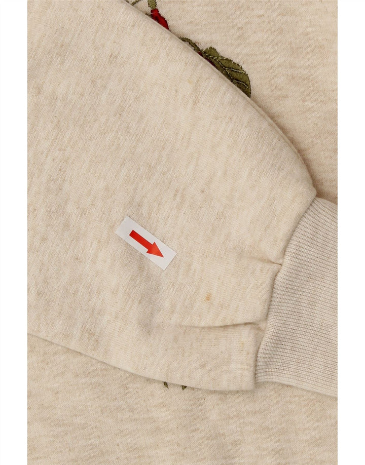 Oak Tree Damen-Sweatshirt in Übergröße, Gr. 10, Größe S, Beige, Blumenmuster
