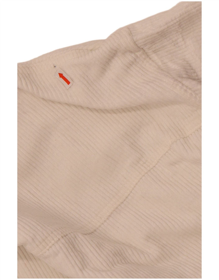 Zara Damen Übergroße Cordjacke UK 10 Small Weiße Baumwolle