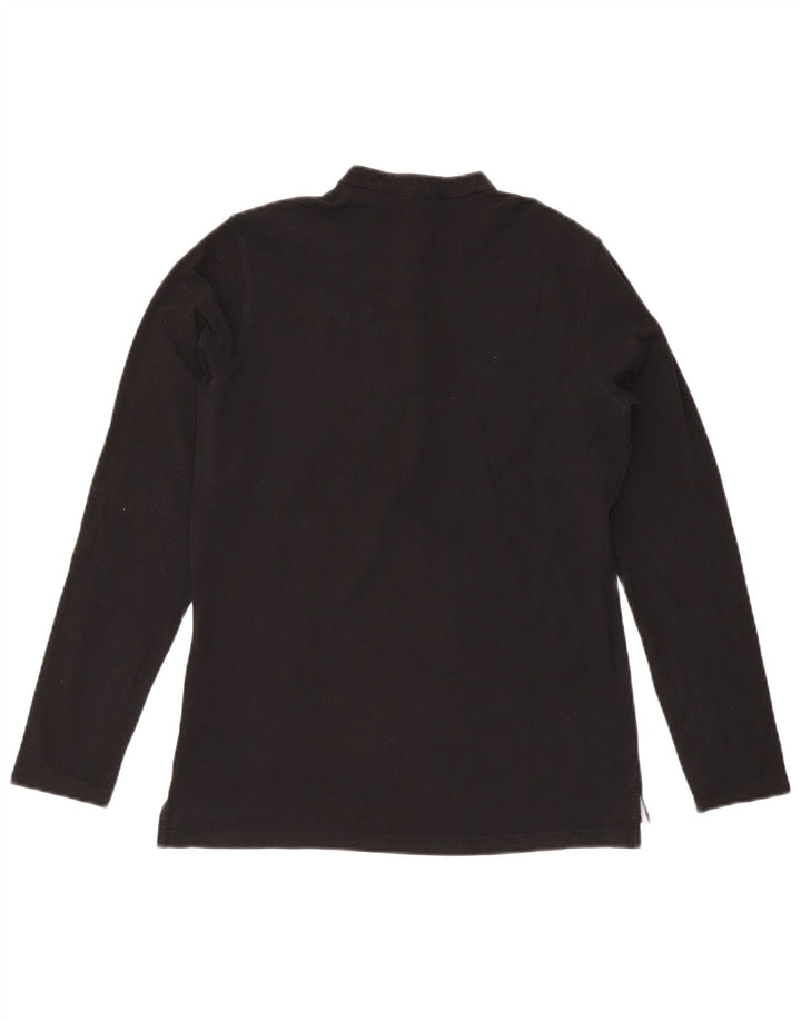 Slam Damen Top Langarm UK 12 Medium Schwarz Baumwolle