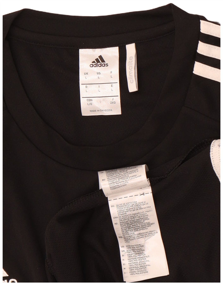 Adidas Herren Climalite T-Shirt Top Large Schwarz Colourblock Polyester
