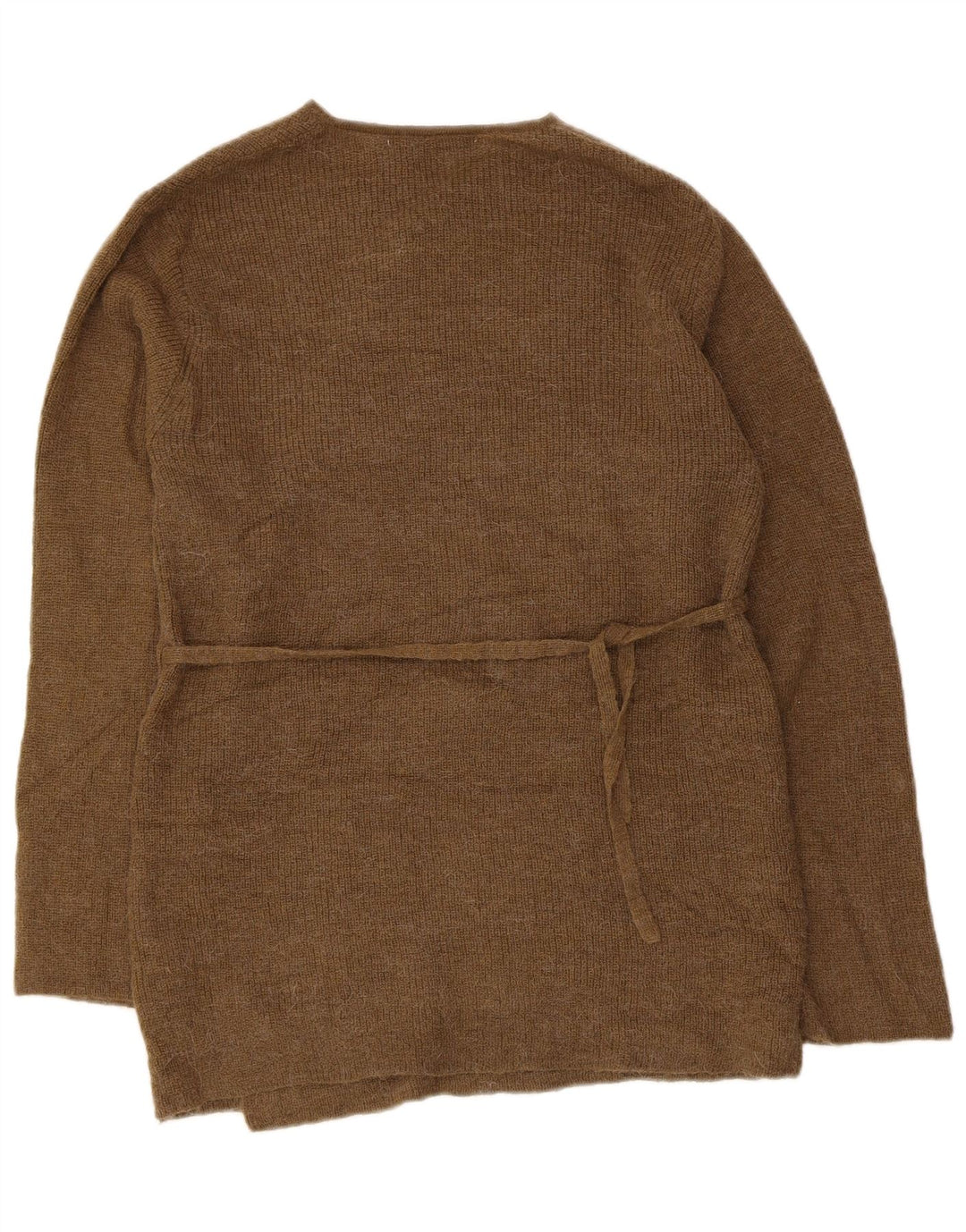 Zara Damen Wickel-Cardigan-Pullover UK 10 Small Khaki Polyamid