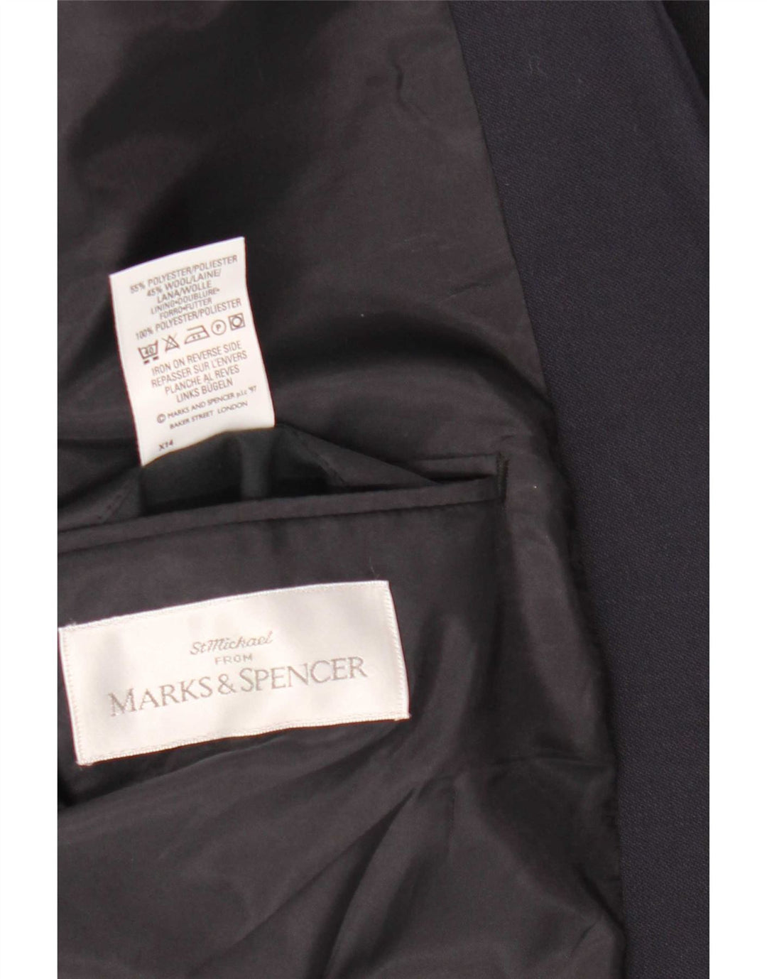 Marks & Spencer Herren-Blazer mit 2 Knöpfen, Größe UK 38, mittleres Marineblau