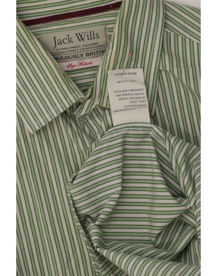Jack Wills Herrenhemd aus mittelgrüner, gestreifter Baumwolle