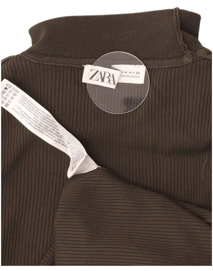 Rollkragenpullover für Damen von Zara, Gr. 12, mittelgraue Viskose