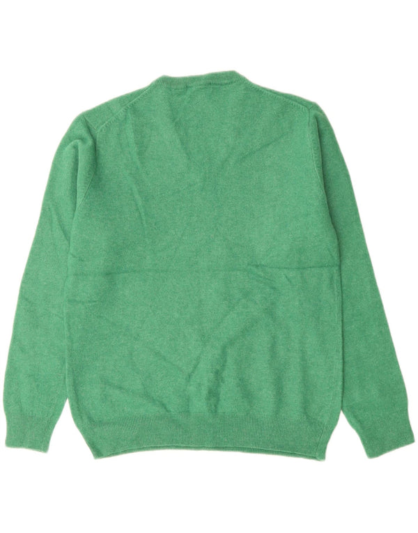 GANT Damen-Pullover mit V-Ausschnitt, UK 14, Größe L, grüne Lammwolle