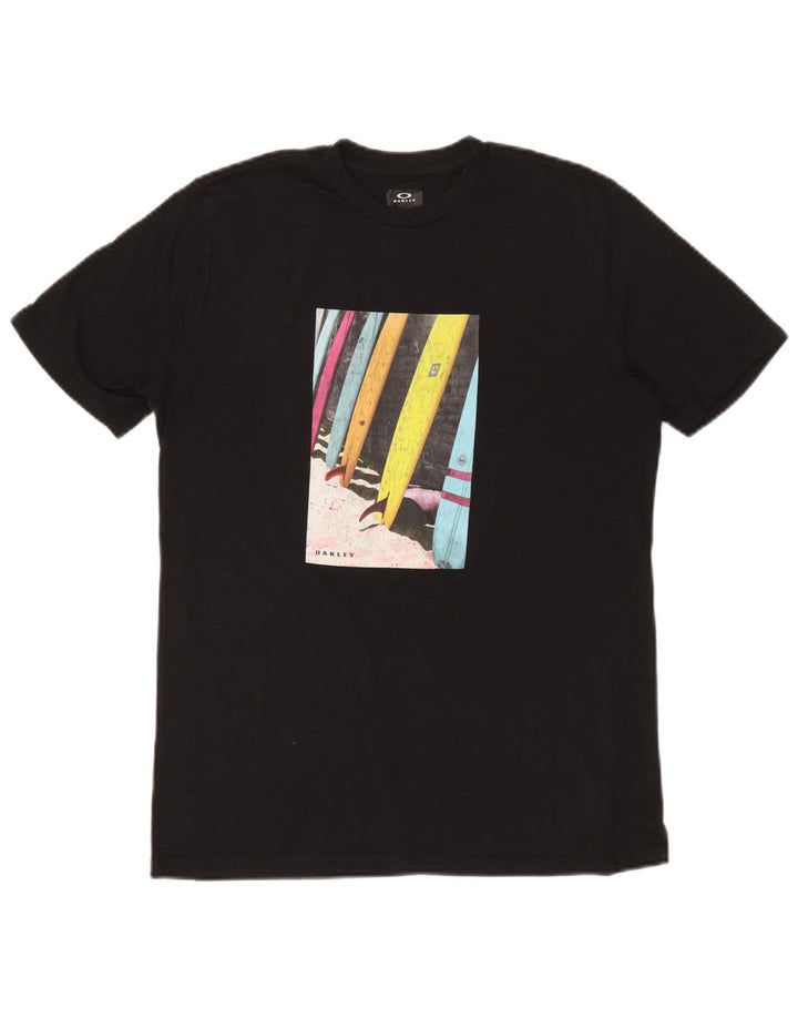 Oakley Herren-T-Shirt mit regulärer Passform, Grafik, XS, schwarzes Polyester